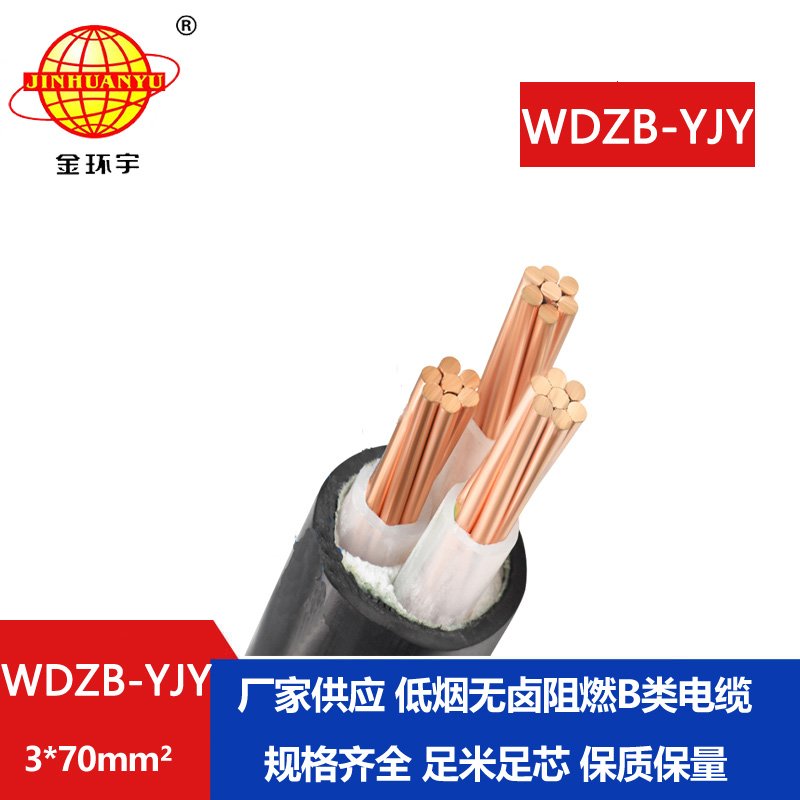 金環(huán)宇電線電纜 低煙無(wú)鹵阻燃電纜 WDZB-YJY 3X70平